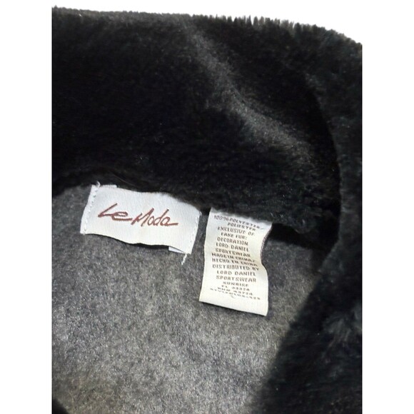 Le Moda Women’s Poncho Wrap Cape OS Gray W/ Black Faux Fur Collar Holiday - Picture 3 of 3